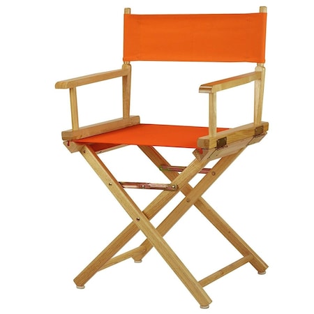 Casual Home 200-00-021-59 18 in. Directors Chair Natural Frame with Tangerine Canvas 200-00/021-59